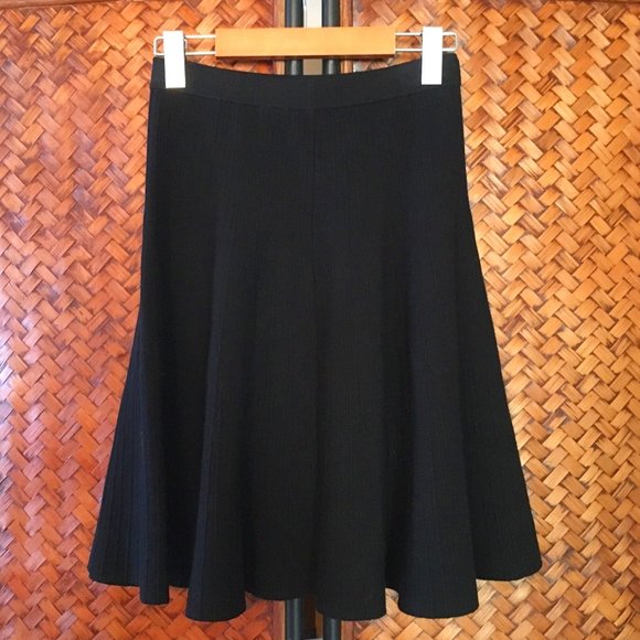 Vivienne Tam Ribbed A-Line Circle Swing Skirt - Picture 3 of 12